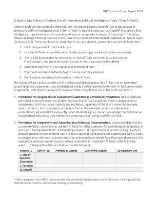 Microsoft Word - 法律课程的生成式 AI 政策 2023Aug15.docx